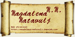 Magdalena Matavulj vizit kartica